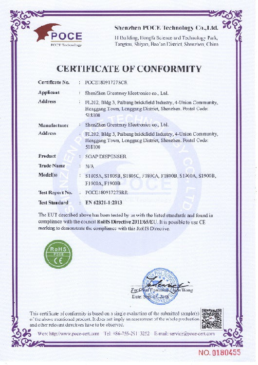 Automatic Sensor Soap Dispenser | Touchless | Patented Design | 300ml+ Capacity