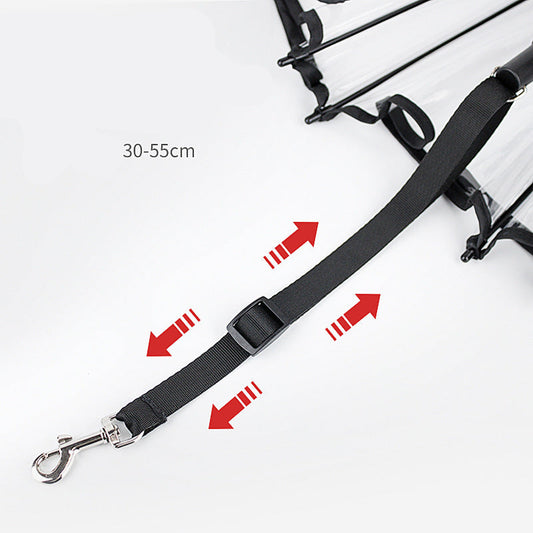 Transparent C-Shaped Pet Umbrella with Leash Rainy Day Dog Walking Leash