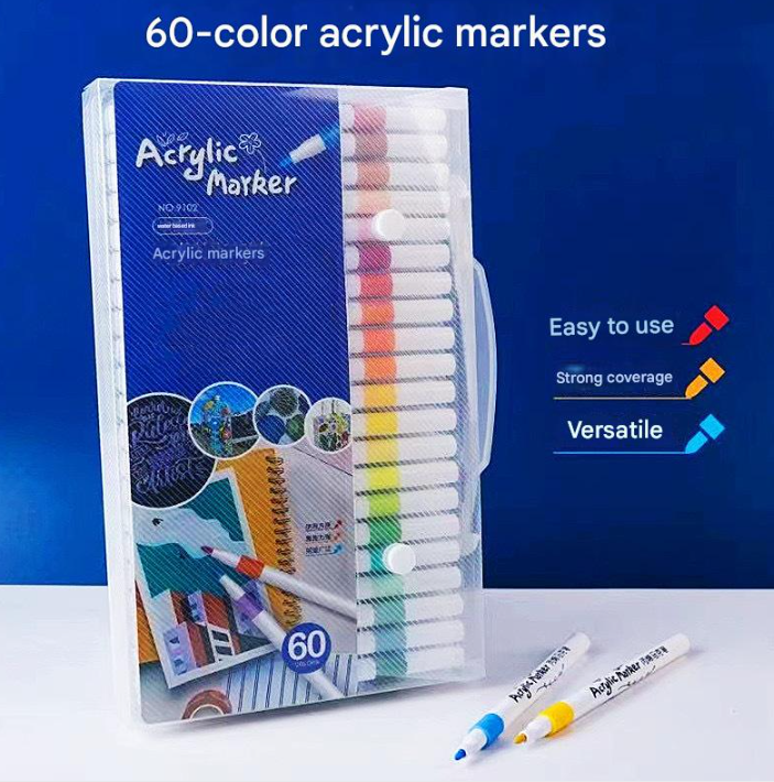 24/36/48/60/80 pcs Children Acrylic Marker Set
