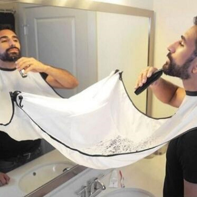 Men’s Beard Apron – Waterproof Shaving Bib for Sink | No-Mess Hair Catcher | Adjustable Neck Strap | Floral Black Design