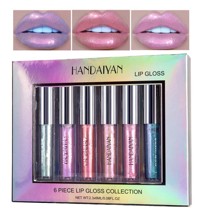 HANDAIYAN Polarized Lip Gloss Set – 6 Colors | Long-Lasting | High-Shine