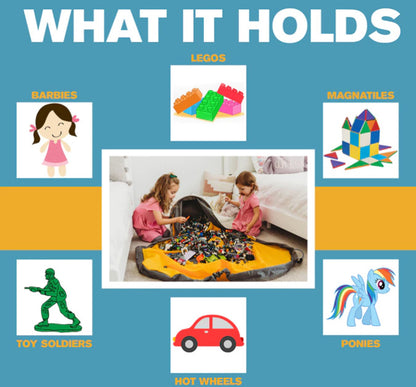 Multifunctional Toy Storage Bag & Organizer Basket | Waterproof Foldable Play Mat | 150cm Large Capacity