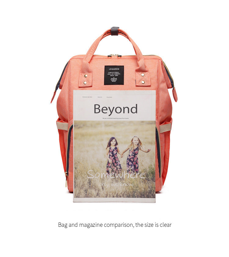 Lequeen Maternity Mummy Nappy Bag Backpack | For Stylish Moms on the Go Large Capacity | Waterproof | Multi-Functional Baby Care Travel Bag