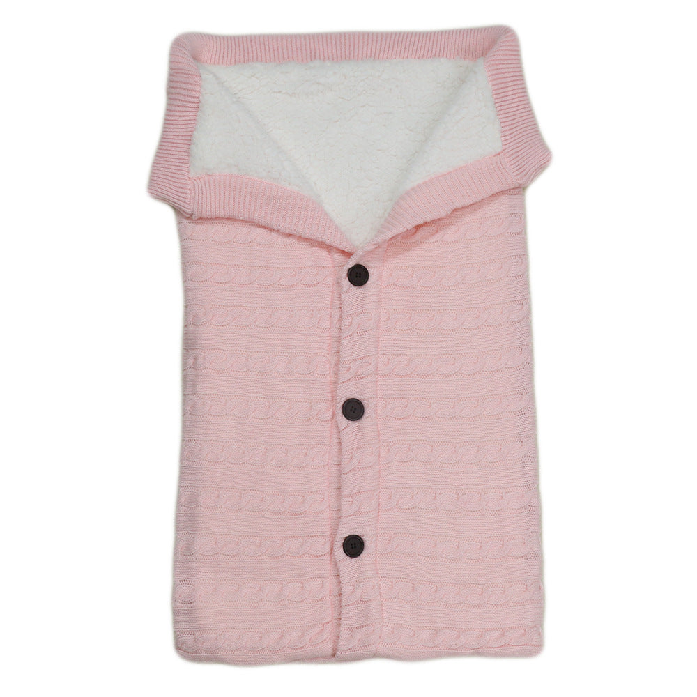 Winter Knit Baby Swaddle Sleeping Bag | Infant Wrap Blanket | Button Closure | Newborn Baby