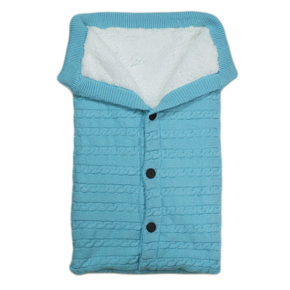 Winter Knit Baby Swaddle Sleeping Bag | Infant Wrap Blanket | Button Closure | Newborn Baby