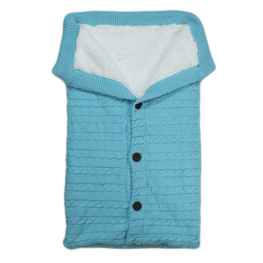 Winter Knit Baby Swaddle Sleeping Bag | Infant Wrap Blanket | Button Closure | Newborn Baby
