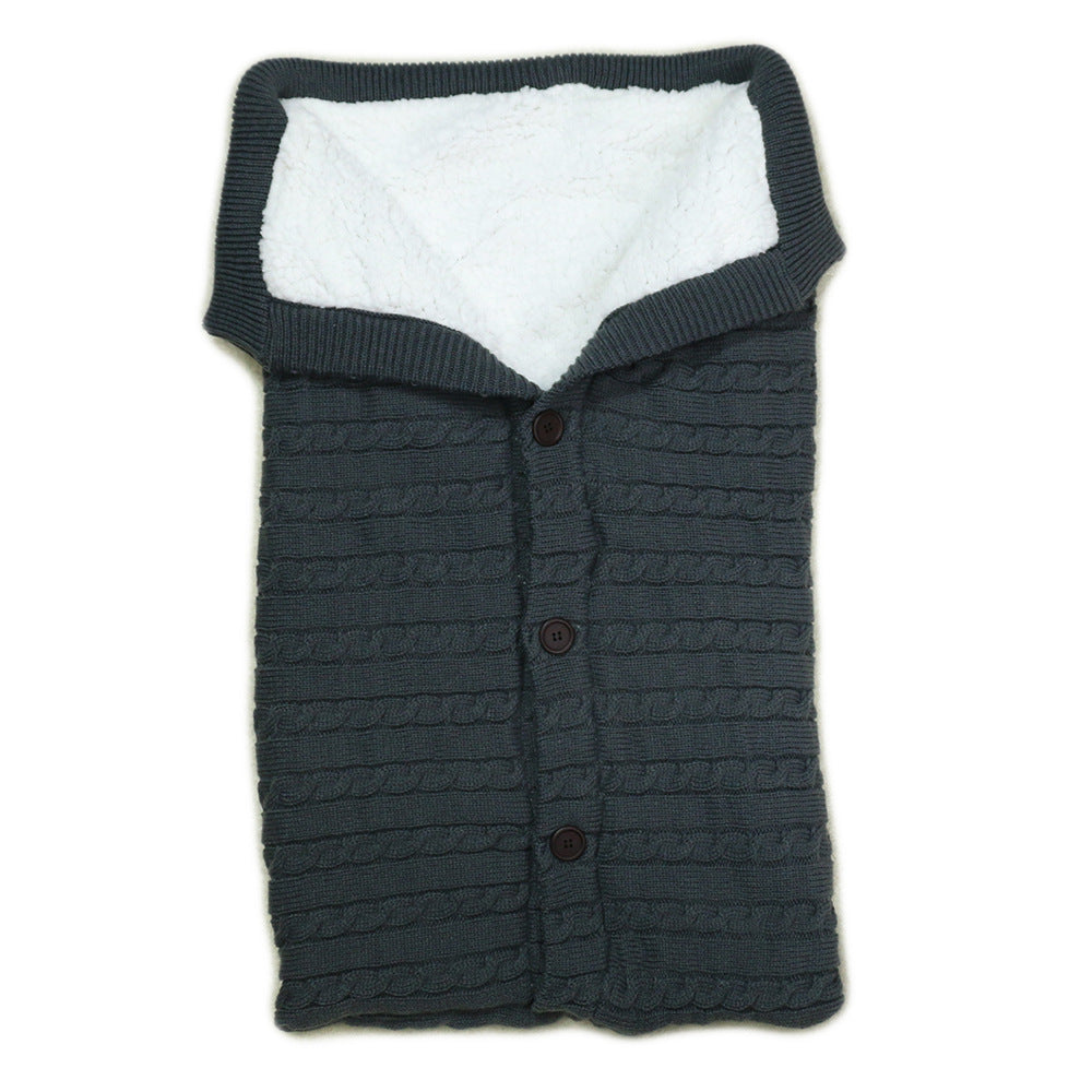 Winter Knit Baby Swaddle Sleeping Bag | Infant Wrap Blanket | Button Closure | Newborn Baby