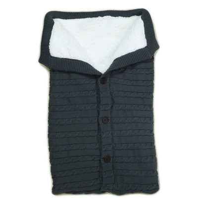 Winter Knit Baby Swaddle Sleeping Bag | Infant Wrap Blanket | Button Closure | Newborn Baby