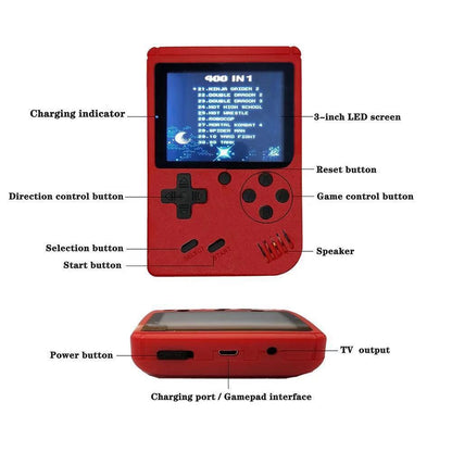 Macaron SUP Retro Handheld Game Console | 400 / 500 / 800-in-1 | 8-Bit Portable Gaming | Double Player Support