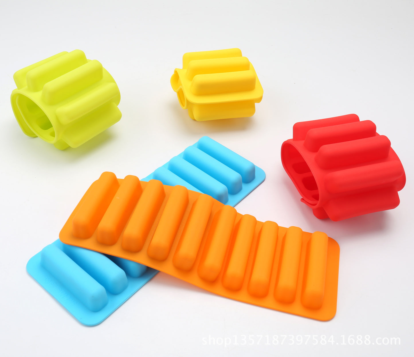 10-Cavity Silicone Ice Tray & Finger Cake Mold | Popsicle & Long Ice Cube Maker