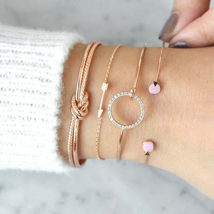 4-Piece Geometric Charm Bracelet Set – Chic, Modern & Effortlessly Stylish