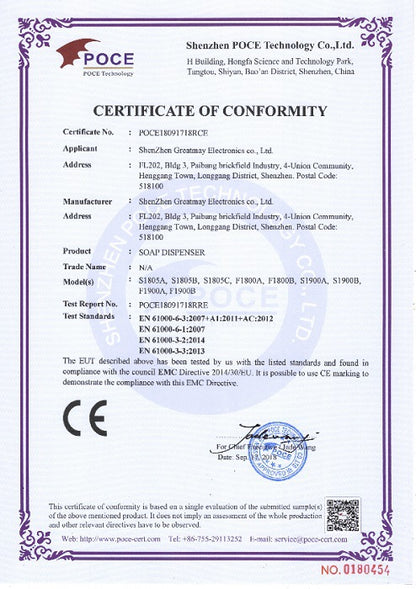 Automatic Sensor Soap Dispenser | Touchless | Patented Design | 300ml+ Capacity