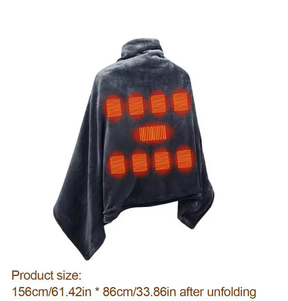 Cross-Border Electric Heating Shawl Blanket – USB Powered, 3-Speed, Multifunctional Warmth