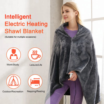 Cross-Border Electric Heating Shawl Blanket – USB Powered, 3-Speed, Multifunctional Warmth