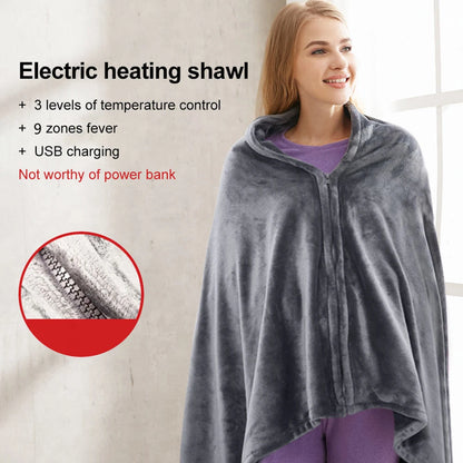 Cross-Border Electric Heating Shawl Blanket – USB Powered, 3-Speed, Multifunctional Warmth