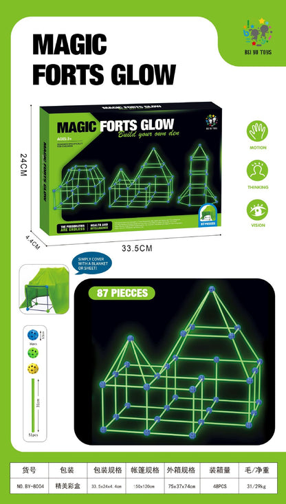 DIY Science & Education Puzzle Tent Set for Kids | 69-Piece Bead Construction Toy (No Tent Fabric)