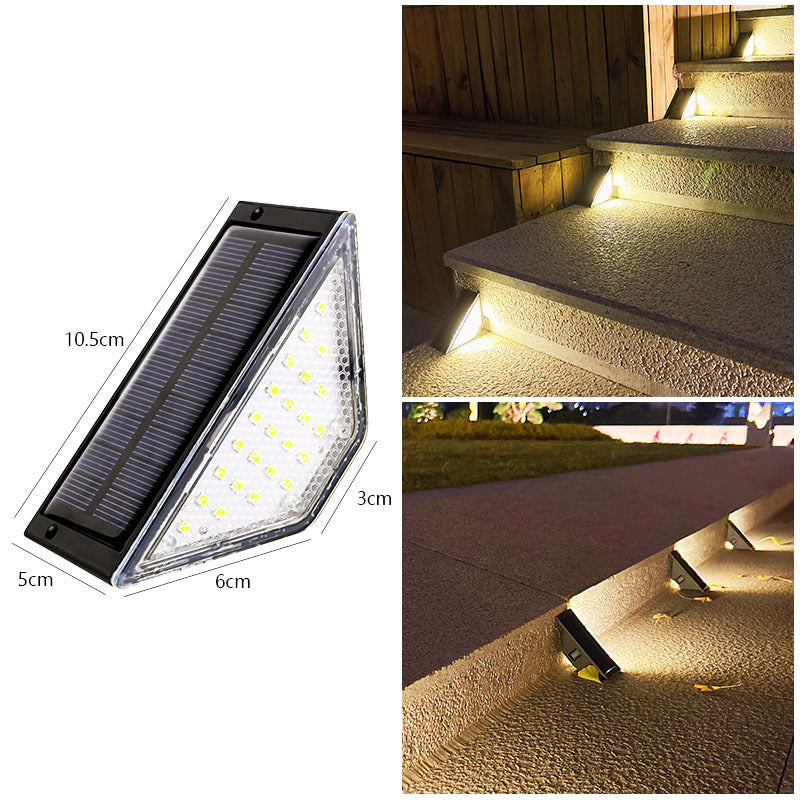 Cross-border Solar Triangular Step Light – 24 LED Warm White