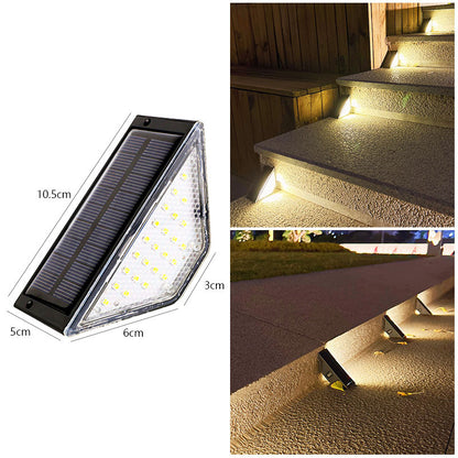 Cross-border Solar Triangular Step Light – 24 LED Warm White