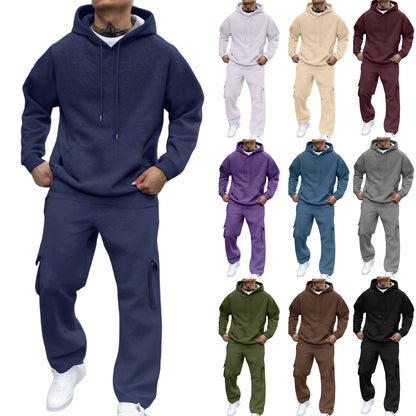 Autumn/Winter Hooded Pullover Sweatshirt Set for Men