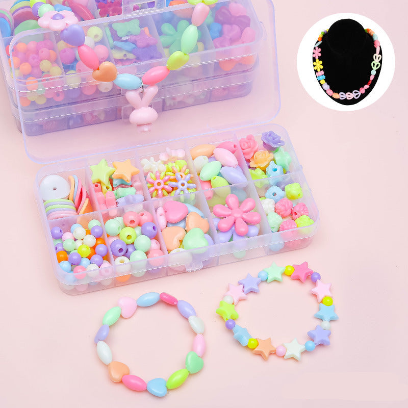 Keyou Girls' Handmade Beaded Jewelry Kit | 24 Grid DIY Bracelet & Necklace Craft Set | 800+ Acrylic Beads