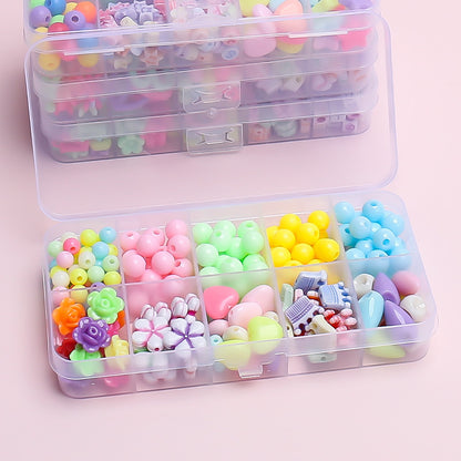 Keyou Girls' Handmade Beaded Jewelry Kit | 24 Grid DIY Bracelet & Necklace Craft Set | 800+ Acrylic Beads