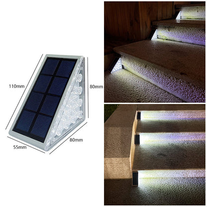 Cross-border Solar Triangular Step Light – 24 LED Warm White