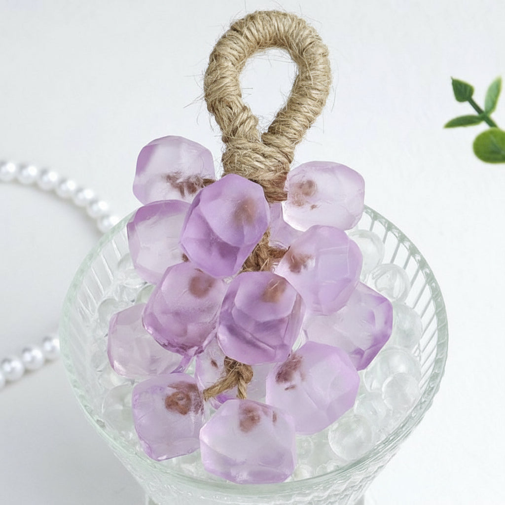 DIY Crystal Grape Handmade Soap Gift Set | Gem-Style Transparent Grape Soaps | Floral Scent