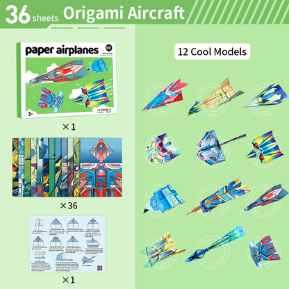 3D Color Origami Airplane Paper Toy Set – Educational Craft Toy for Kids (Ages 4–6)