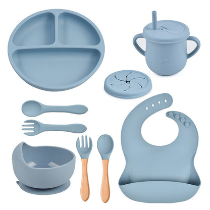 Baby Silicone Suction Plate & Bowl Set | Divided Food Tray | BPA-Free Toddler Tableware