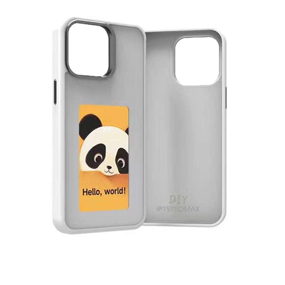 Smart NFC E-Ink Phone Case for Iphone 15 Pro Max,Ink Screen Phone Case for IPhone13/14/15, Long-Lasting Imaging Display Photos (for iphone 15pro) Black