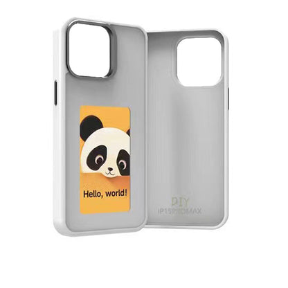 Smart NFC E-Ink Phone Case for Iphone 15 Pro Max,Ink Screen Phone Case for IPhone13/14/15, Long-Lasting Imaging Display Photos (for iphone 15pro) Black