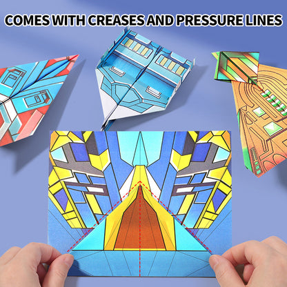 3D Color Origami Airplane Paper Toy Set – Educational Craft Toy for Kids (Ages 4–6)