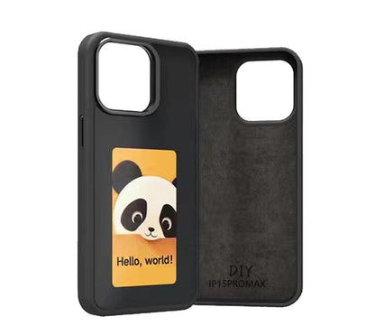 Smart NFC E-Ink Phone Case for Iphone 15 Pro Max,Ink Screen Phone Case for IPhone13/14/15, Long-Lasting Imaging Display Photos (for iphone 15pro) Black
