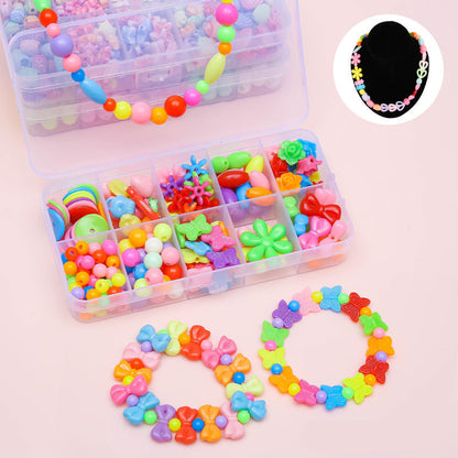 Keyou Girls' Handmade Beaded Jewelry Kit | 24 Grid DIY Bracelet & Necklace Craft Set | 800+ Acrylic Beads