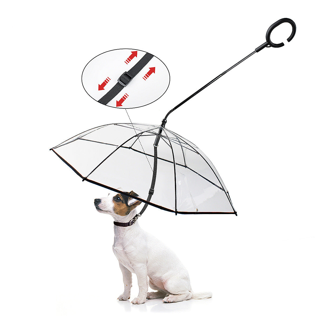 Transparent C-Shaped Pet Umbrella with Leash  Rainy Day Dog Walking Leash