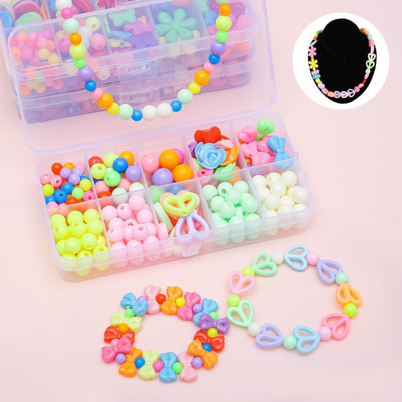 Keyou Girls' Handmade Beaded Jewelry Kit | 24 Grid DIY Bracelet & Necklace Craft Set | 800+ Acrylic Beads