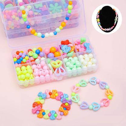 Keyou Girls' Handmade Beaded Jewelry Kit | 24 Grid DIY Bracelet & Necklace Craft Set | 800+ Acrylic Beads