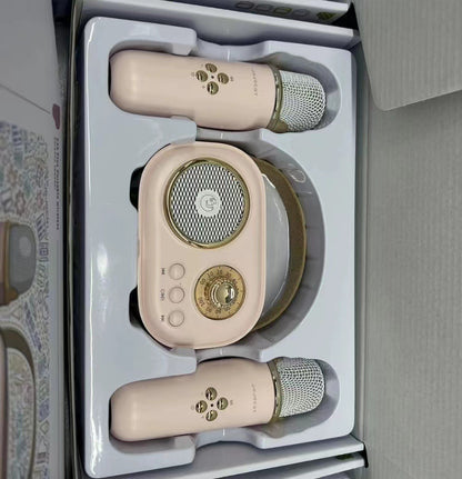 Bluetooth Wireless Karaoke Microphone | Dual Mic | Family KTV | Kids Singing | Douyin-Style Mic