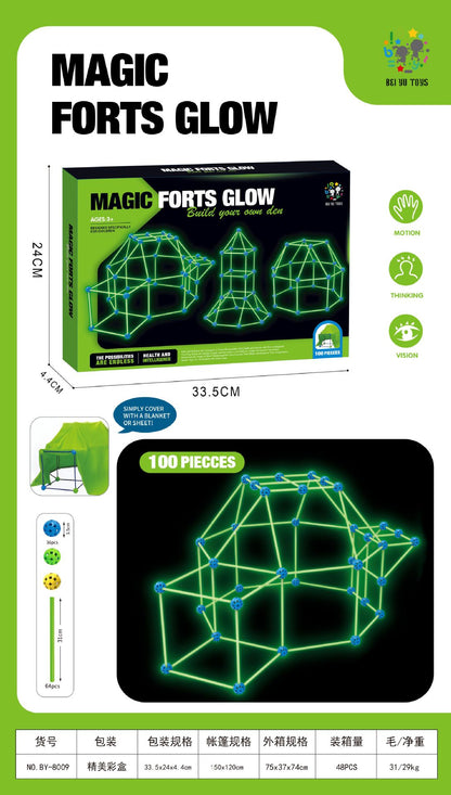 DIY Science & Education Puzzle Tent Set for Kids | 69-Piece Bead Construction Toy (No Tent Fabric)