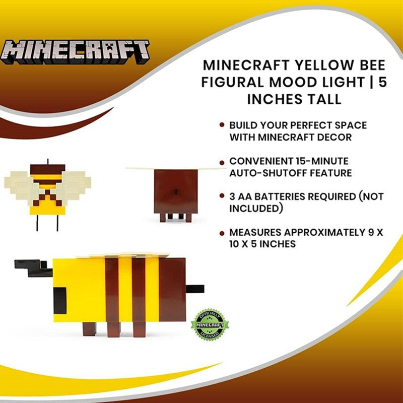 Minecraft Bee LED Mood Light – Fun Decor for Gamers & Kids!