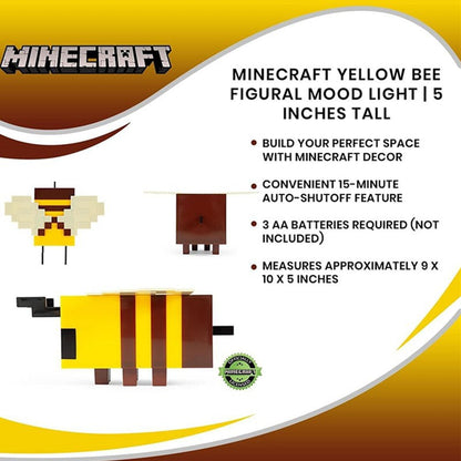 Minecraft Bee LED Mood Light – Fun Decor for Gamers & Kids!