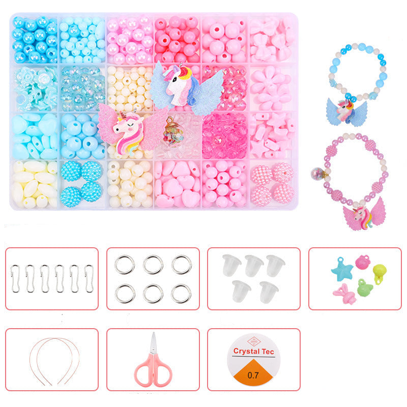 Keyou Girls' Handmade Beaded Jewelry Kit | 24 Grid DIY Bracelet & Necklace Craft Set | 800+ Acrylic Beads