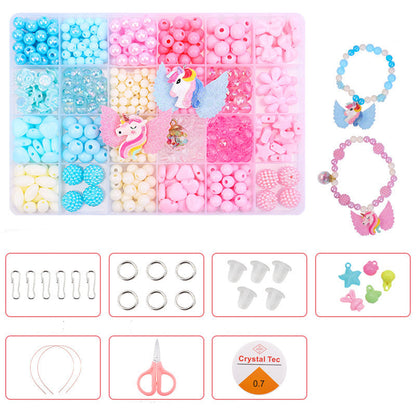Keyou Girls' Handmade Beaded Jewelry Kit | 24 Grid DIY Bracelet & Necklace Craft Set | 800+ Acrylic Beads