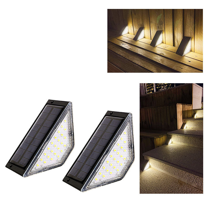 Cross-border Solar Triangular Step Light – 24 LED Warm White