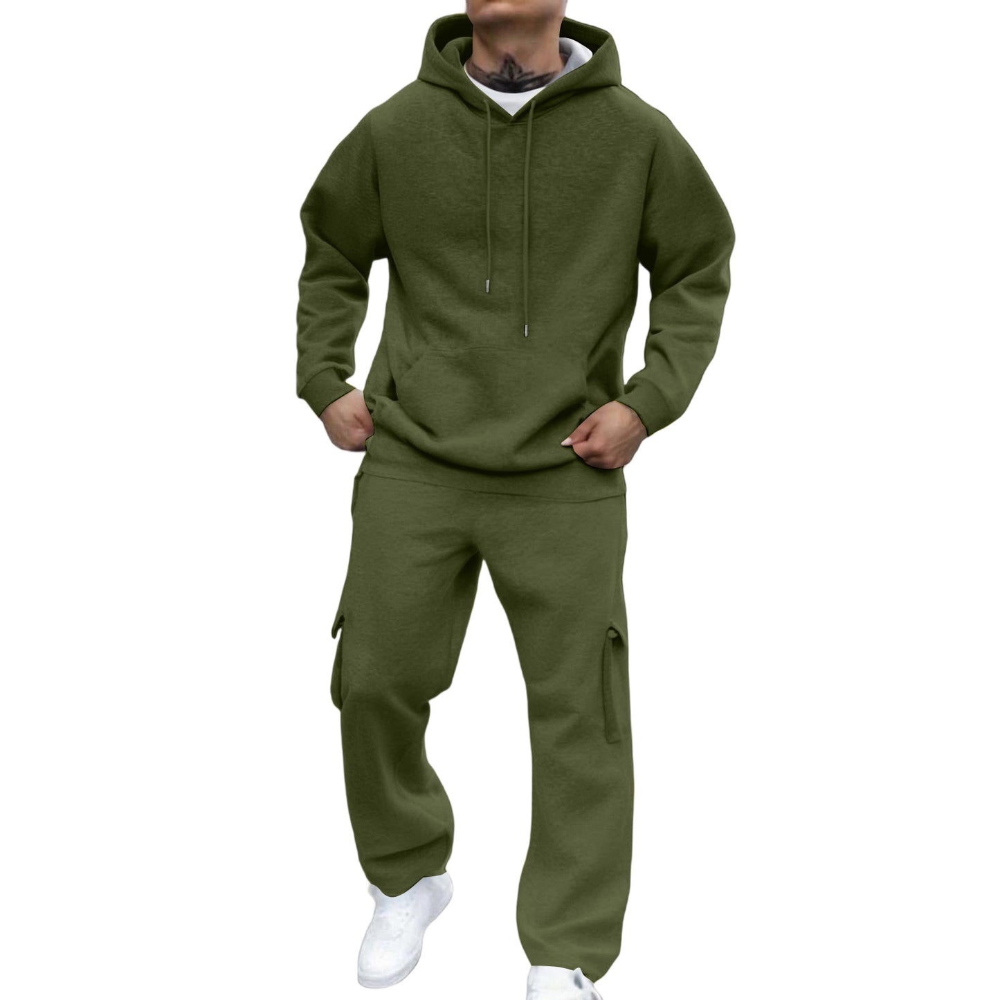 Autumn/Winter Hooded Pullover Sweatshirt Set for Men