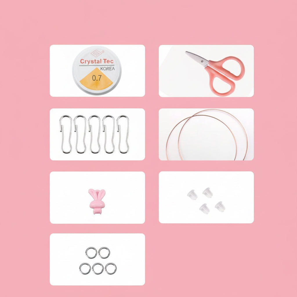 Keyou Girls' Handmade Beaded Jewelry Kit | 24 Grid DIY Bracelet & Necklace Craft Set | 800+ Acrylic Beads