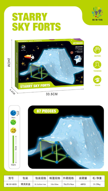 DIY Science & Education Puzzle Tent Set for Kids | 69-Piece Bead Construction Toy (No Tent Fabric)