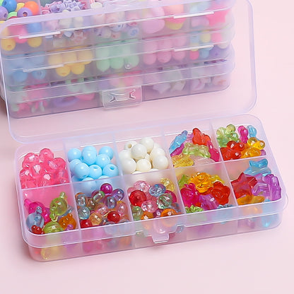 Keyou Girls' Handmade Beaded Jewelry Kit | 24 Grid DIY Bracelet & Necklace Craft Set | 800+ Acrylic Beads