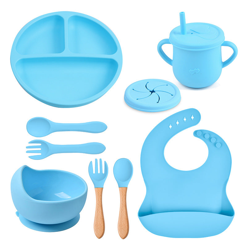 Baby Silicone Suction Plate & Bowl Set | Divided Food Tray | BPA-Free Toddler Tableware