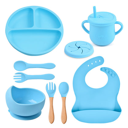 Baby Silicone Suction Plate & Bowl Set | Divided Food Tray | BPA-Free Toddler Tableware